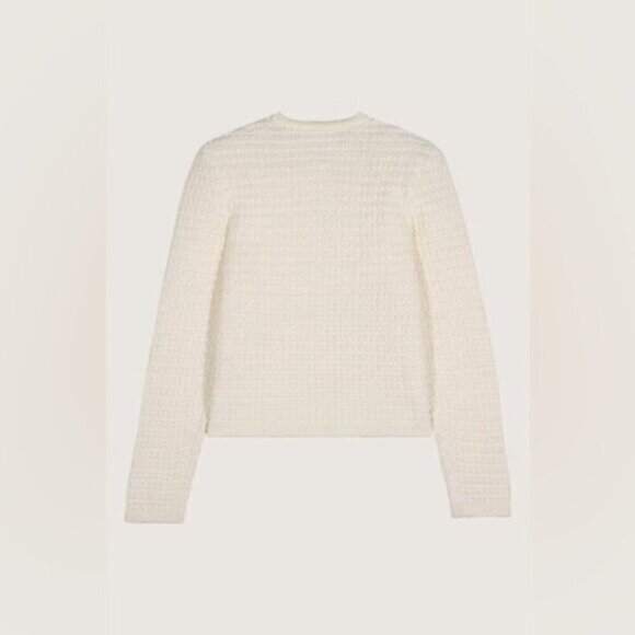 NEW Ba&sh Bash Gaspard Tweed Cardigan Jacket in Ecru Cream White | size XS / 0 - Picture 5 of 13